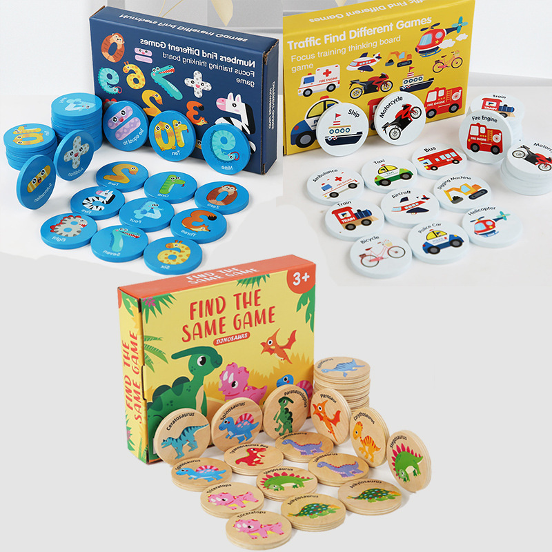Board Game Of Life - Educatief houten geheugenspel voor kinderen: Dinosaurusverkeer