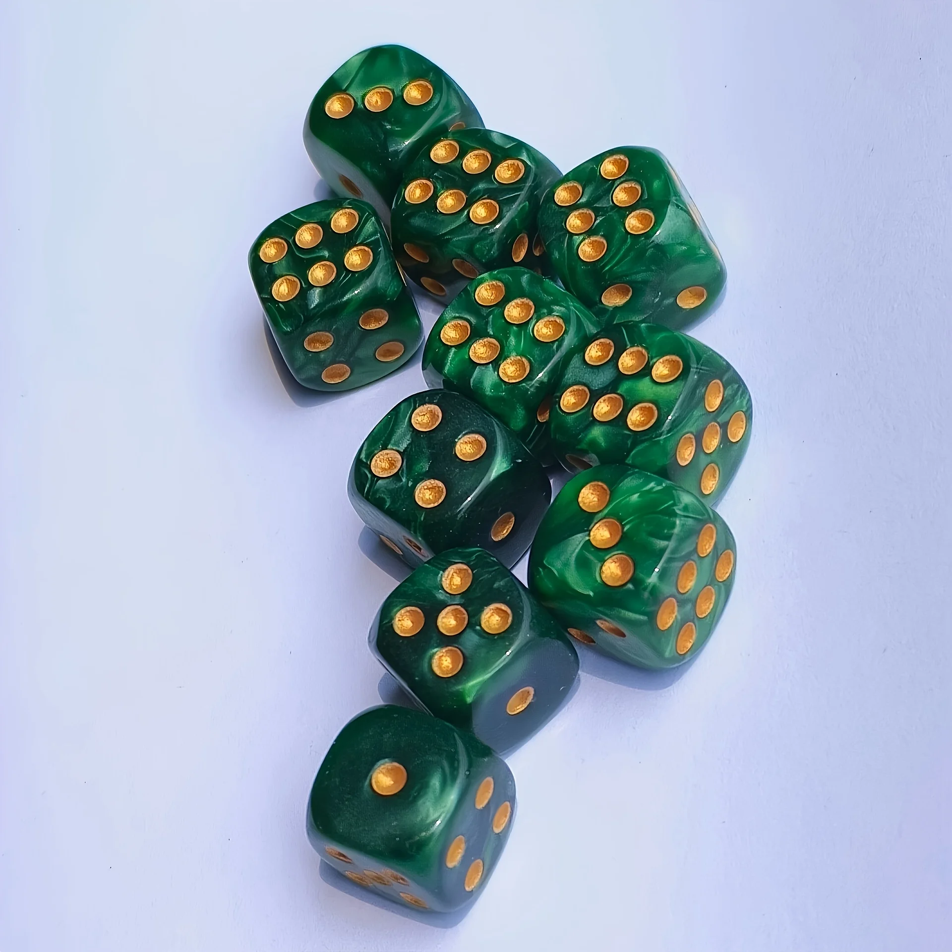 Board Game Live - 10 stuks 12mm Pearl Swirl D6