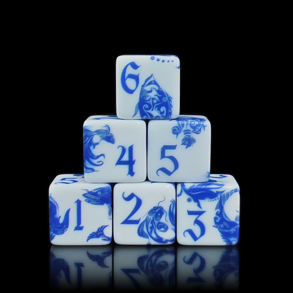 Board Game Live - 12 Stuks Blauw En Wit Porselein