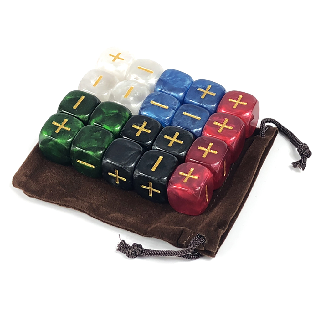 Board Game Live - Fate dobbelstenen met tas 20 stuks