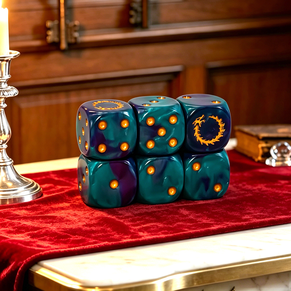 Board Game Live - 6 Stuks Diepzee Gouden Vlam D6
