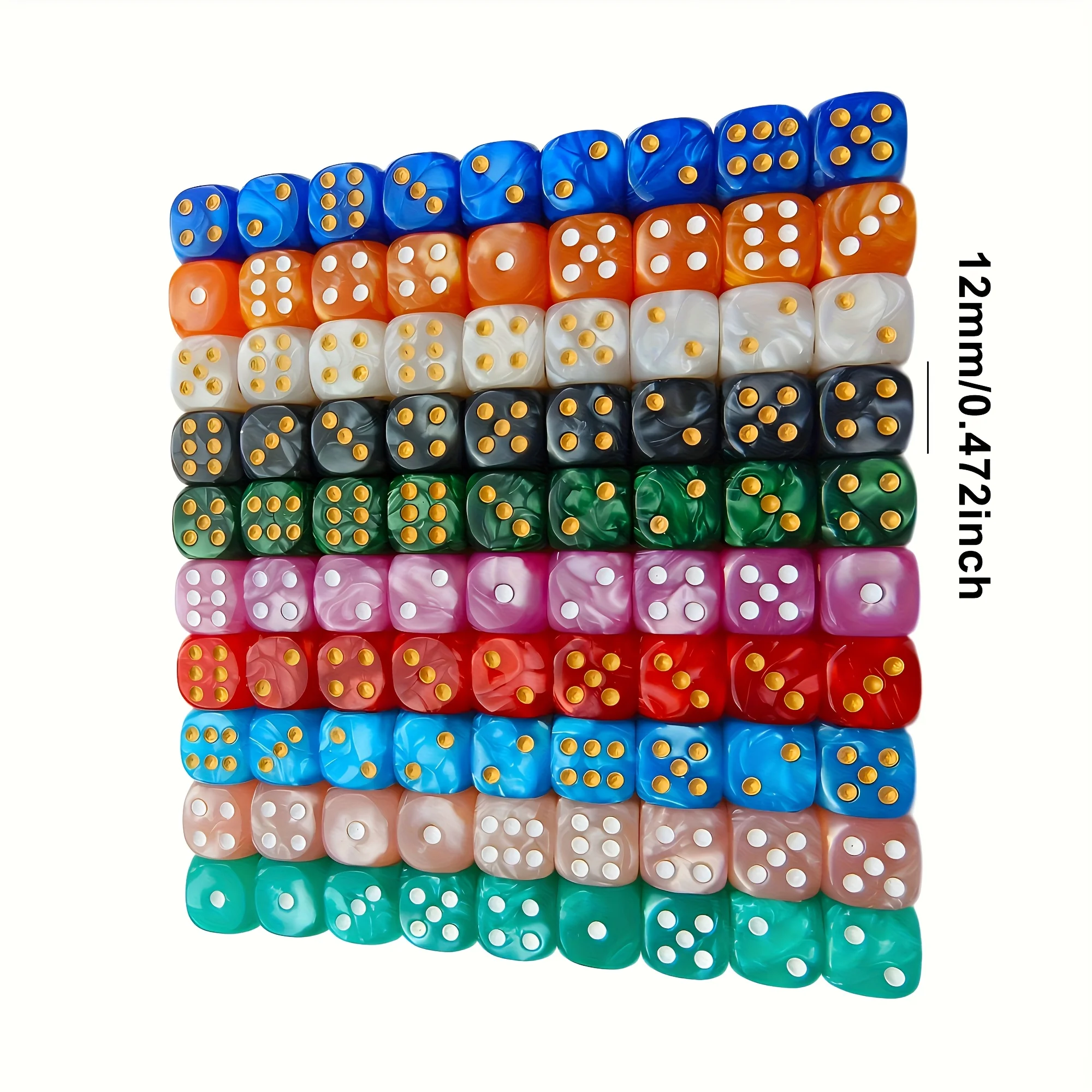 10 stuks 12mm Pearl Swirl D6 d - Board Game Live recensie en prijs