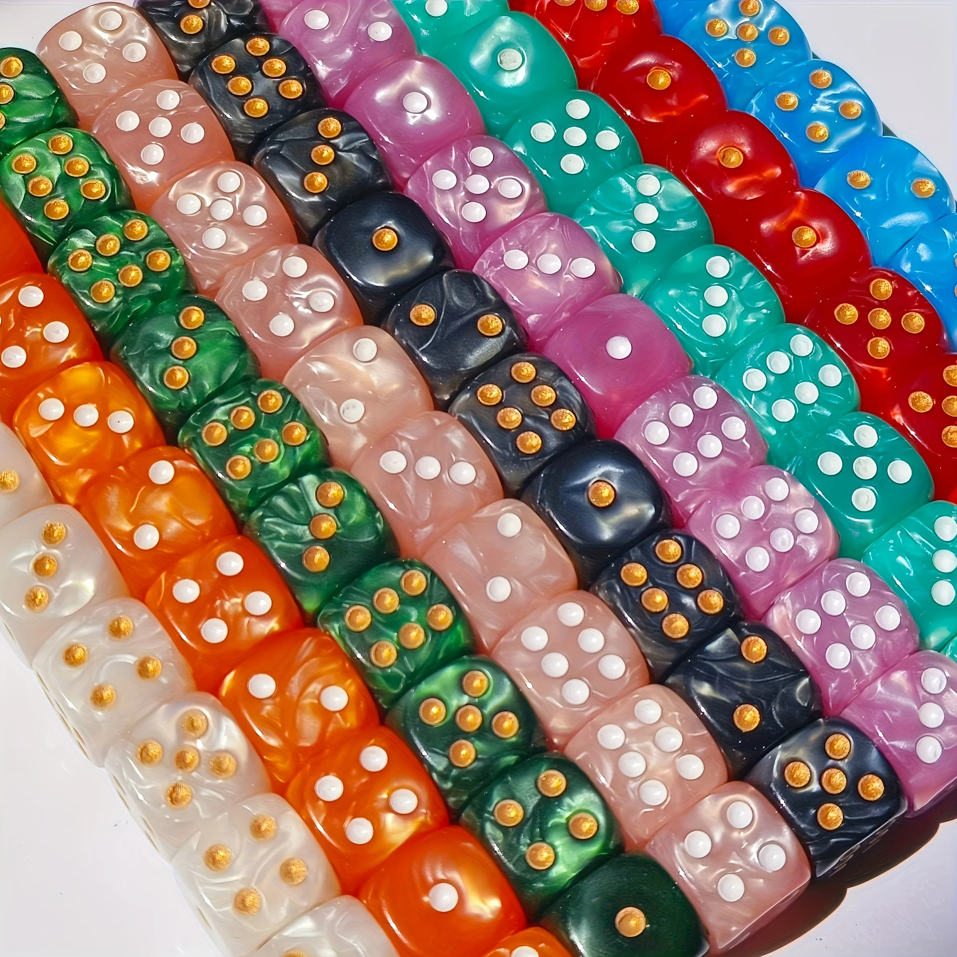 10 stuks 12mm Pearl Swirl D6 d - Board Game Live recensie en prijs