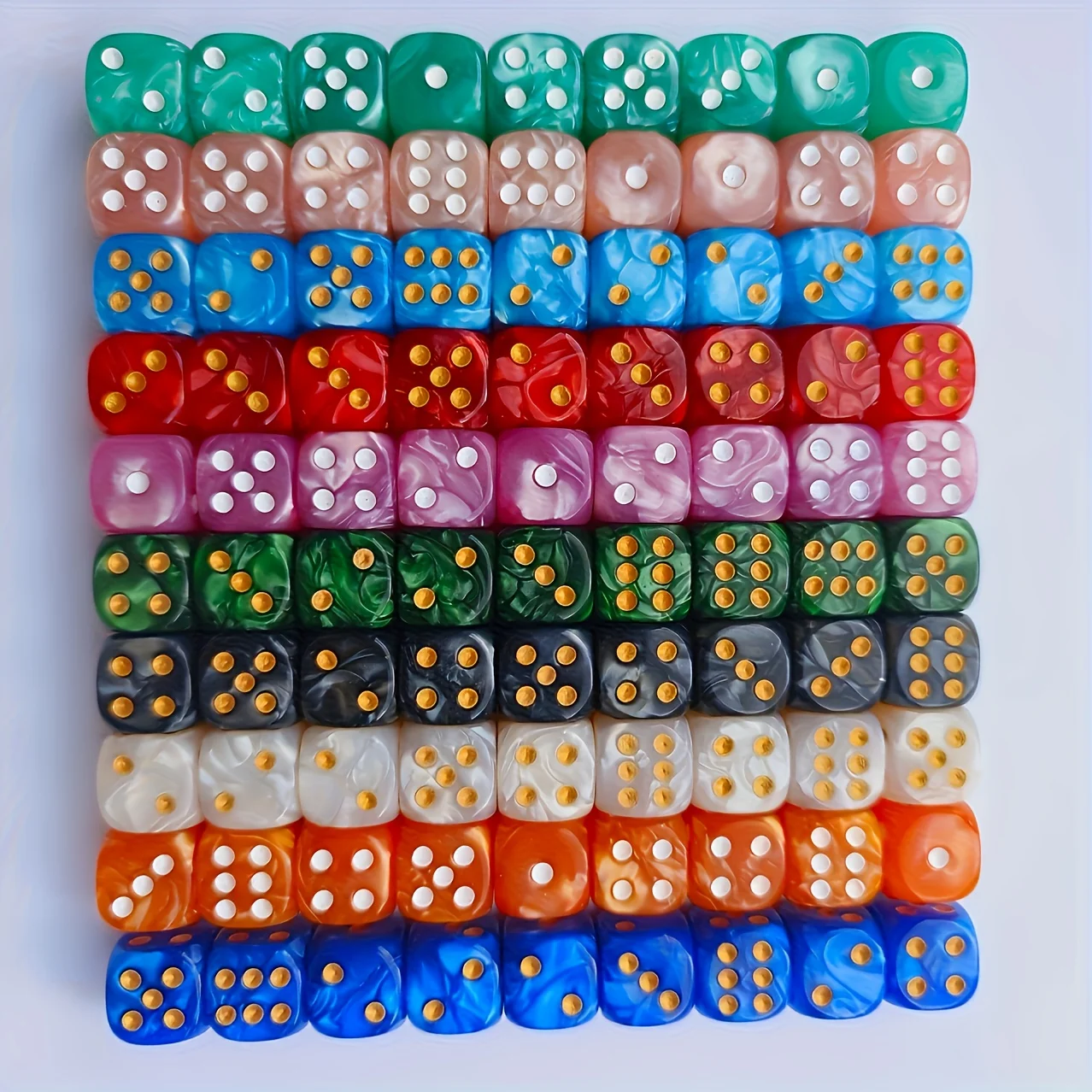 10 stuks 12mm Pearl Swirl D6 d - Board Game Live recensie en prijs